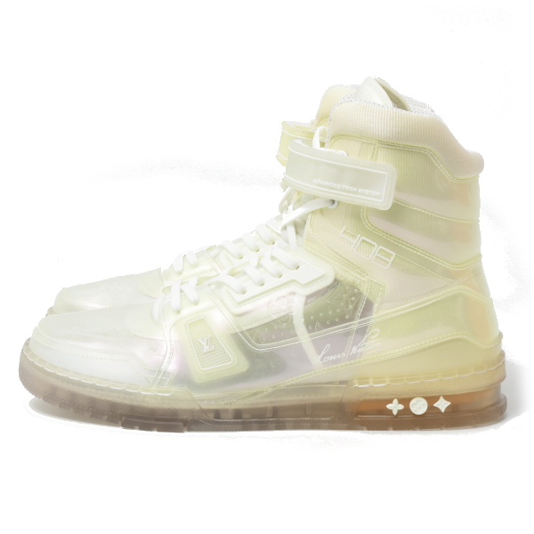 ルイヴィトン 靴 LVトレイナーライン ハイカットスニーカー サイズ10 JP28.5cm クリア ホワイト 1A5WJ1 Louis Vuitton 中古