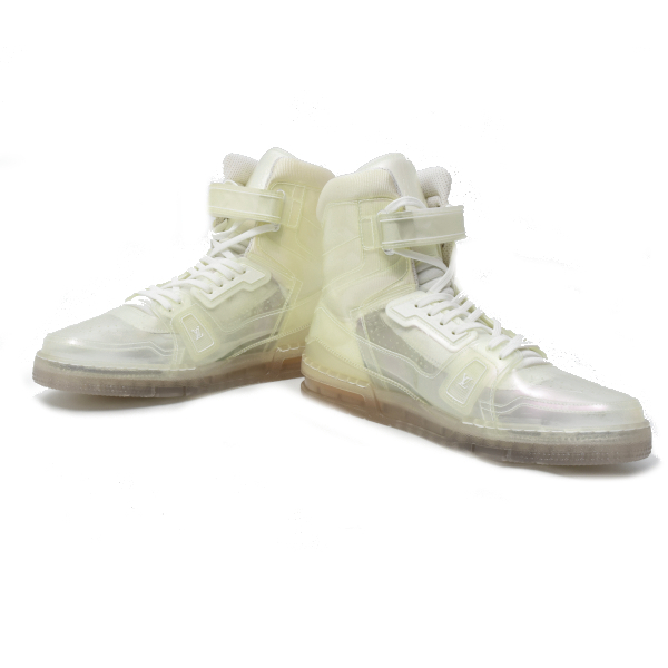 ルイヴィトン 靴 LVトレイナーライン ハイカットスニーカー サイズ10 JP28.5cm クリア ホワイト 1A5WJ1 Louis Vuitton 中古