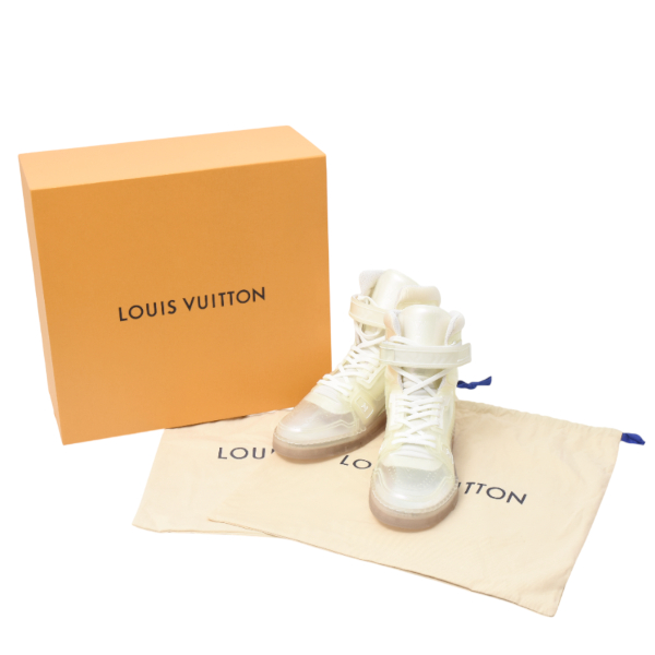 ルイヴィトン 靴 LVトレイナーライン ハイカットスニーカー サイズ10 JP28.5cm クリア ホワイト 1A5WJ1 Louis Vuitton 中古