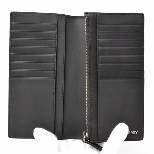 バーバリー 財布 メンズ キャベンディッシュ ロンドチェック 二つ折り 長財布 PVC ブラック系 8014479 BURBERRY 中古