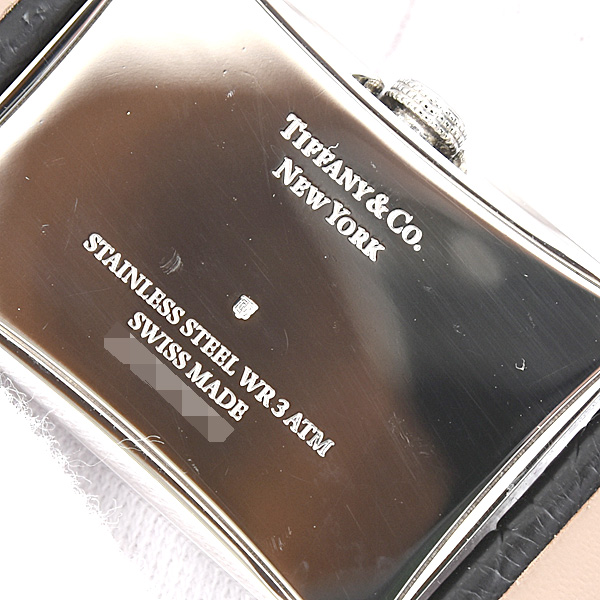 ティファニー 時計 レディース イーストウエスト ブラック文字盤 電池式 ステンレス TIFFANY 34677352 SS 中古