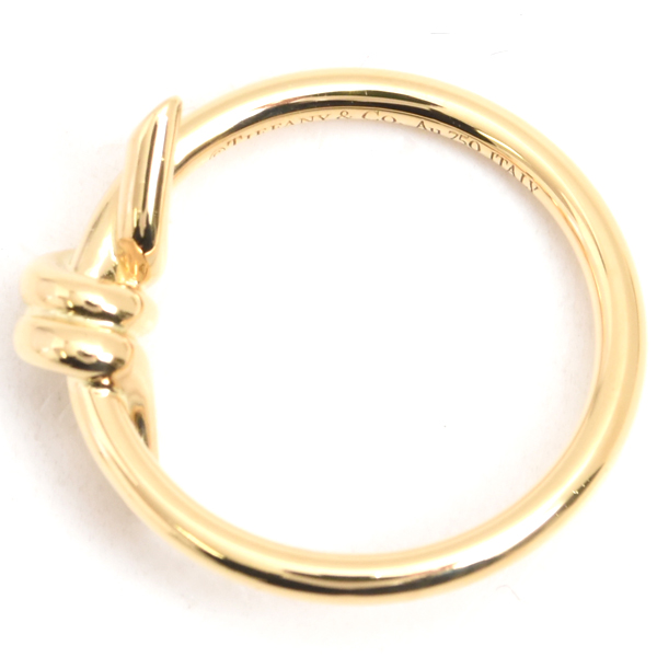 ティファニー 指輪 レディース ノット リング 10.5号程 イエローゴールド TIFFANY 750YG 中古