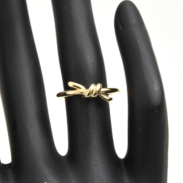 ティファニー 指輪 レディース ノット リング 10.5号程 イエローゴールド TIFFANY 750YG 中古
