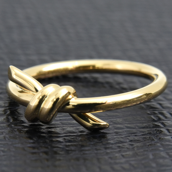 ティファニー 指輪 レディース ノット リング 10.5号程 イエローゴールド TIFFANY 750YG 中古