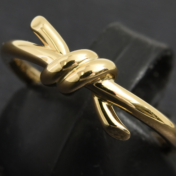 ティファニー 指輪 レディース ノット リング 10.5号程 イエローゴールド TIFFANY 750YG 中古