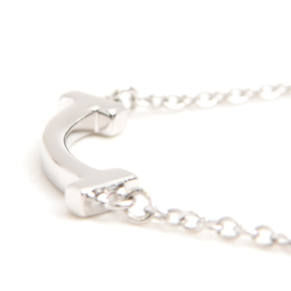 ティファニー ネックレス レディース Tスマイル ミニ ネックレス ホワイトゴールド TIFFANY 750WG 中古