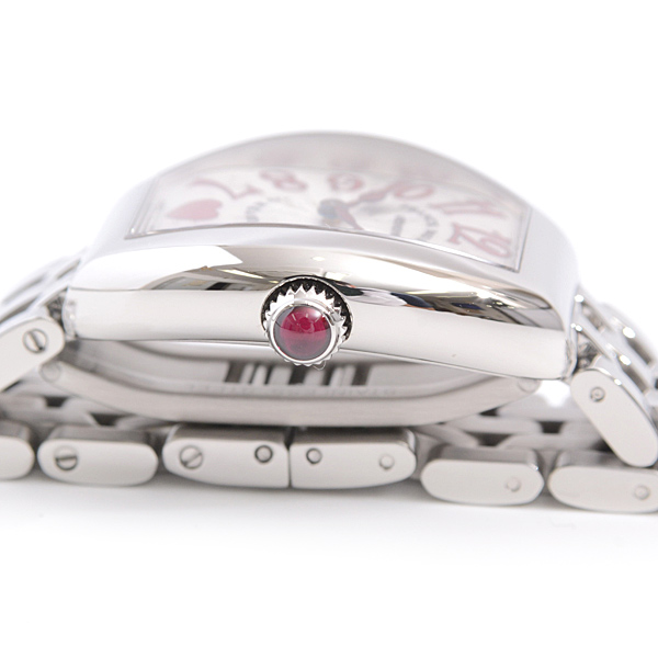 フランクミュラー 時計 レディース ハート トゥ ハート 電池式 日本限定500本 シルバー文字盤 ステンレス FRANCK MULLER 5002SQZC6HJ 中古