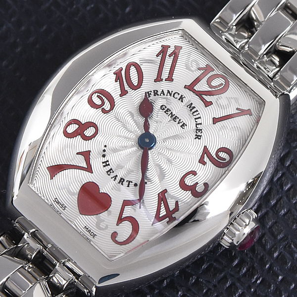フランクミュラー 時計 レディース ハート トゥ ハート 電池式 日本限定500本 シルバー文字盤 ステンレス FRANCK MULLER 5002SQZC6HJ 中古