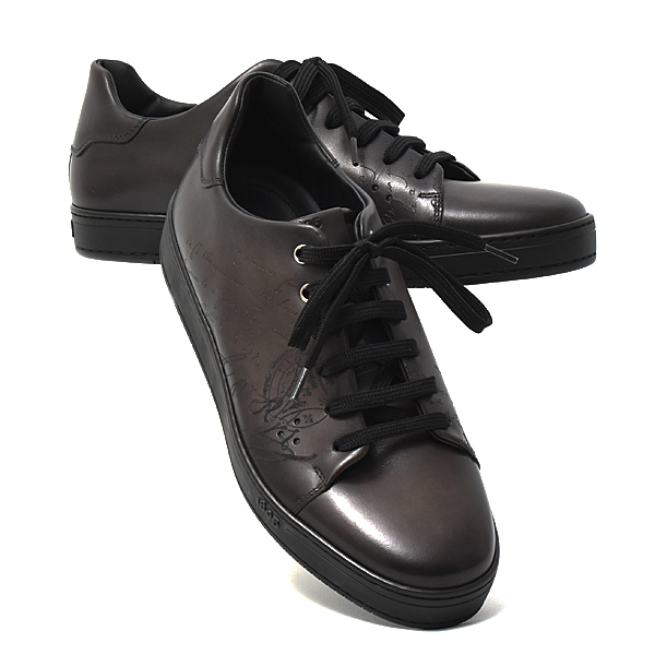 ベルルッティ 靴 メンズ カリグラフィー プレイタイム スクリット レザー スニーカー 8 1/2 日本サイズ28cm ブラック Berluti 中古