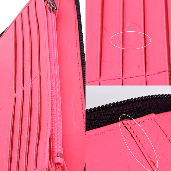 シャネル 財布 レディース カンボンライン ココマーク ラウンドファスナー 長財布 レザー ブラック CHANEL 中古