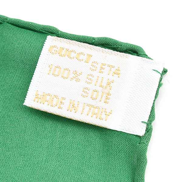 グッチ スカーフ レディース 花柄 大判 ショール シルク100% グリーン GUCCI 中古