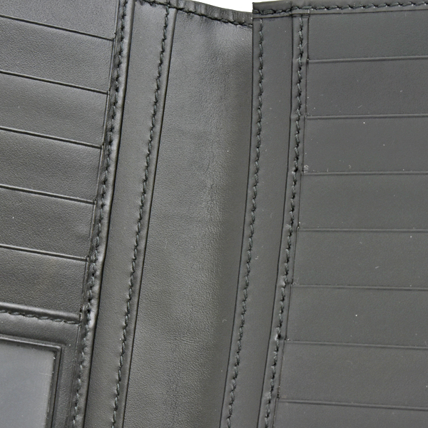 グッチ 財布 メンズ グッチシマ ロングウォレット 札入れ アウトレット ブラック 二つ折り カーフ グッチシグネチャー GUCCI 779828 中古