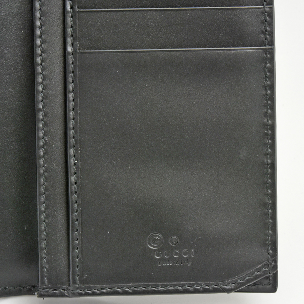 グッチ 財布 メンズ グッチシマ ロングウォレット 札入れ アウトレット ブラック 二つ折り カーフ グッチシグネチャー GUCCI 779828 中古