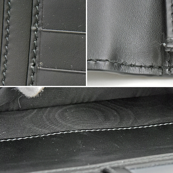 グッチ 財布 メンズ グッチシマ ロングウォレット 札入れ アウトレット ブラック 二つ折り カーフ グッチシグネチャー GUCCI 779828 中古