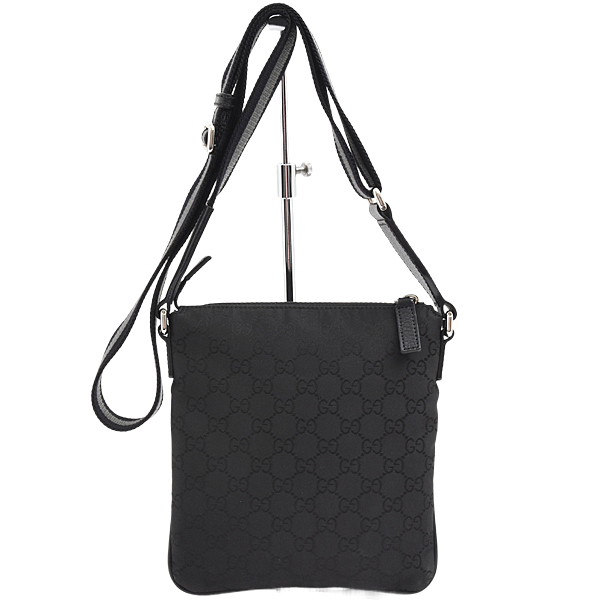 グッチ バッグ メンズ ショルダーバッグ GGナイロン ナイロン×レザー ブラック GUCCI 4491183 中古