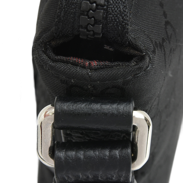 グッチ バッグ メンズ ショルダーバッグ GGナイロン ナイロン×レザー ブラック GUCCI 4491183 中古