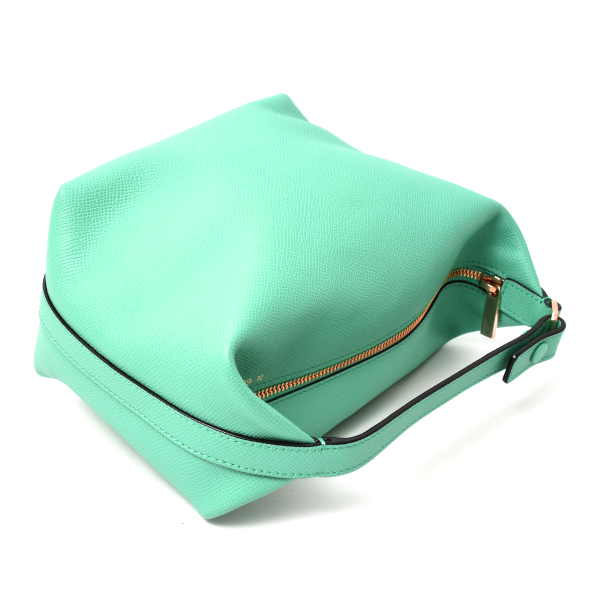 ヴァレクストラ バッグ モチバッグ ハンドバッグ ショルダーバッグ ソフトカーフスキン ブルーグリーン Valextra 中古