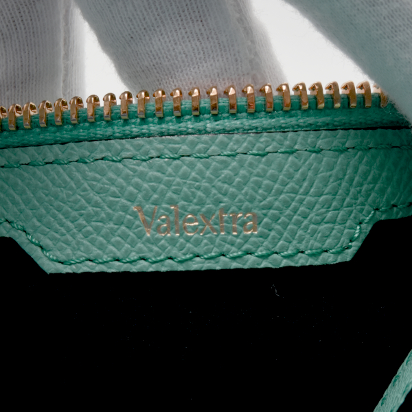 ヴァレクストラ バッグ モチバッグ ハンドバッグ ショルダーバッグ ソフトカーフスキン ブルーグリーン Valextra 中古