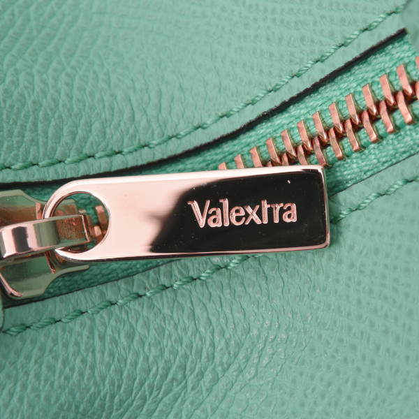 ヴァレクストラ バッグ モチバッグ ハンドバッグ ショルダーバッグ ソフトカーフスキン ブルーグリーン Valextra 中古