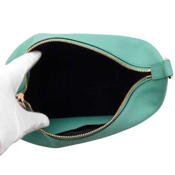 ヴァレクストラ バッグ モチバッグ ハンドバッグ ショルダーバッグ ソフトカーフスキン ブルーグリーン Valextra 中古