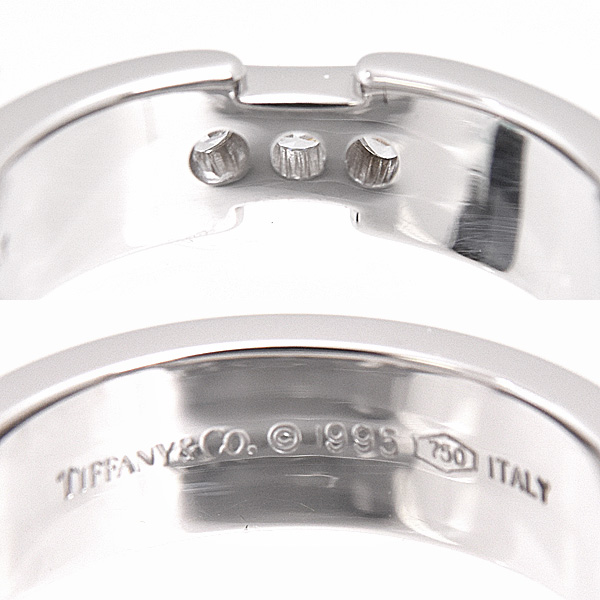 ティファニー 指輪 レディース アトラス 3Pダイヤモンド リング 9号 ホワイトゴールド TIFFANY 750WG 中古