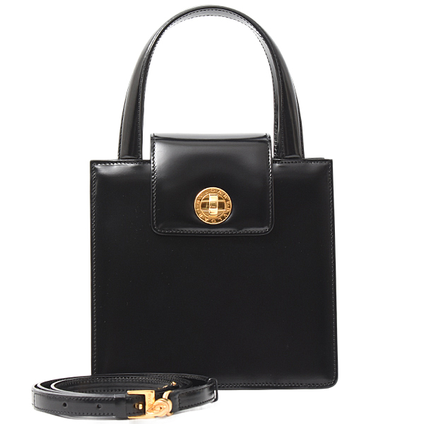 ブルガリ バッグ レディース ブルガリブルガリ ミニハンドバッグ ショルダー レザー ブラック BVLGARI 中古