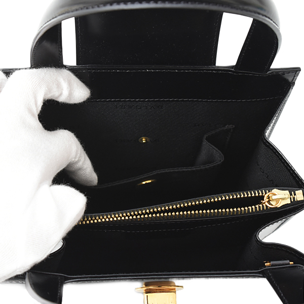 ブルガリ バッグ レディース ブルガリブルガリ ミニハンドバッグ ショルダー レザー ブラック BVLGARI 中古