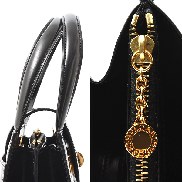ブルガリ バッグ レディース ブルガリブルガリ ミニハンドバッグ ショルダー レザー ブラック BVLGARI 中古
