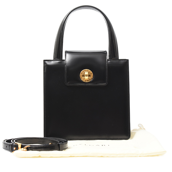 ブルガリ バッグ レディース ブルガリブルガリ ミニハンドバッグ ショルダー レザー ブラック BVLGARI 中古