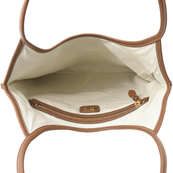 ミュウミュウ バッグ レディース キャンバスレザーバッグ ストライプ トートバッグ アイビー キャンバス×レザー マルチカラー MIU MIU 5BG231 中古