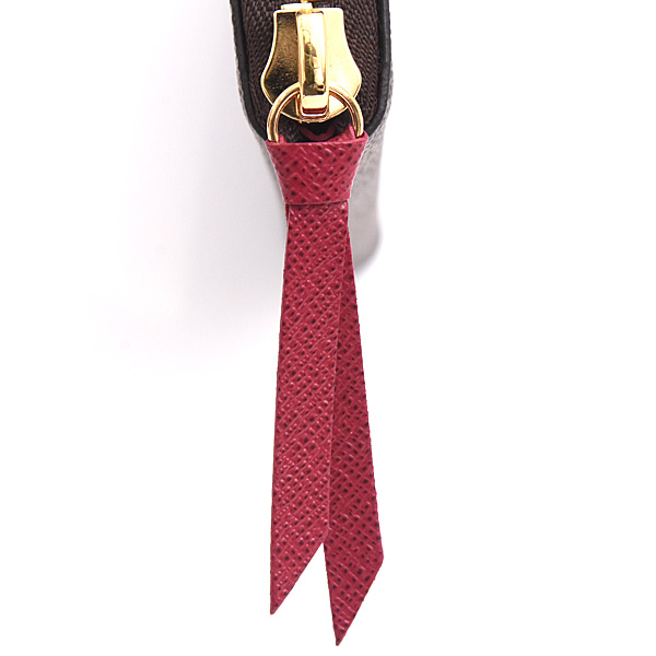 ルイヴィトン 財布 レディース モノグラム ポルトフォイユクレマンス フューシャ ワインレッド 長財布 Louis Vuitton M60742 中古