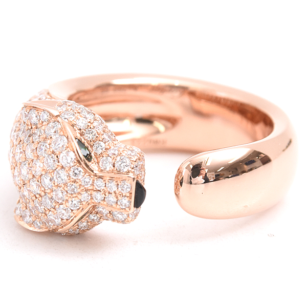 カルティエ 指輪 ユニセックス パンテール マサイ パヴェダイヤ リング 55号 ピンクゴールド Cartier 750PG 中古