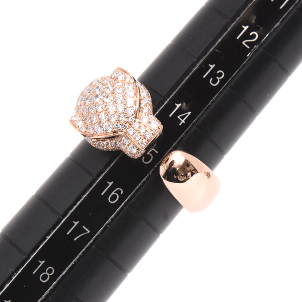 カルティエ 指輪 ユニセックス パンテール マサイ パヴェダイヤ リング 55号 ピンクゴールド Cartier 750PG 中古