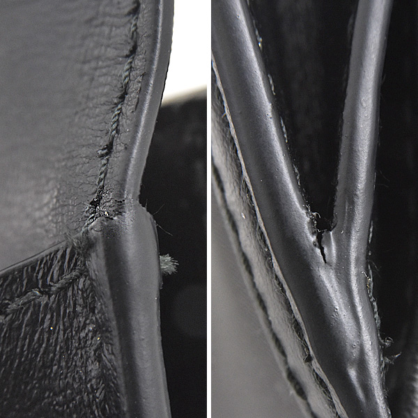 プラダ 財布 レディース トライアングルロゴ 二つ折り財布 ナイロン×カーフ テスート 異素材 ブラック ネロ PRADA 1MH523 中古