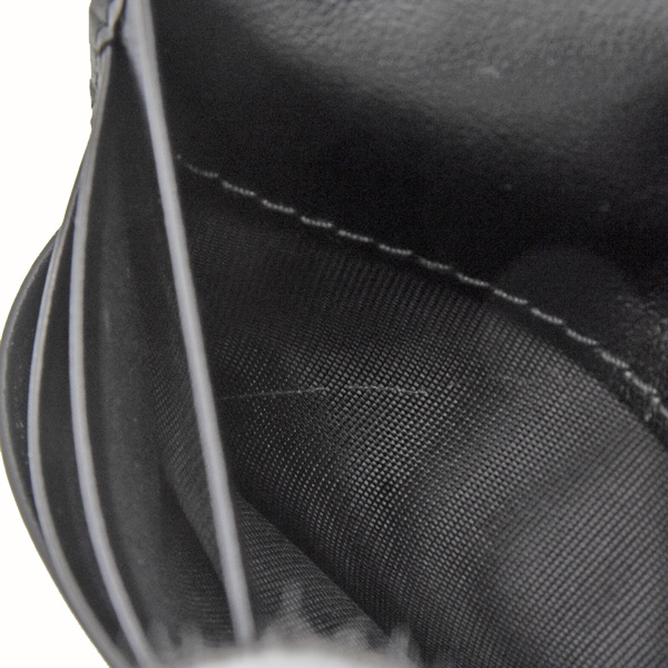 プラダ 財布 レディース トライアングルロゴ 二つ折り財布 ナイロン×カーフ テスート 異素材 ブラック ネロ PRADA 1MH523 中古