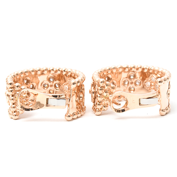 ヴァンクリーフ&アーペル ピアス レディース ペルレ クローバー イヤリング ダイヤモンド ピンクゴールド VCARO2MK00 Van Cleef & Arpels 750PG 中古
