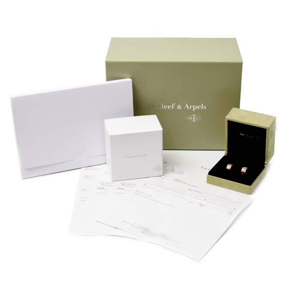 ヴァンクリーフ&アーペル ピアス レディース ペルレ クローバー イヤリング ダイヤモンド ピンクゴールド VCARO2MK00 Van Cleef & Arpels 750PG 中古