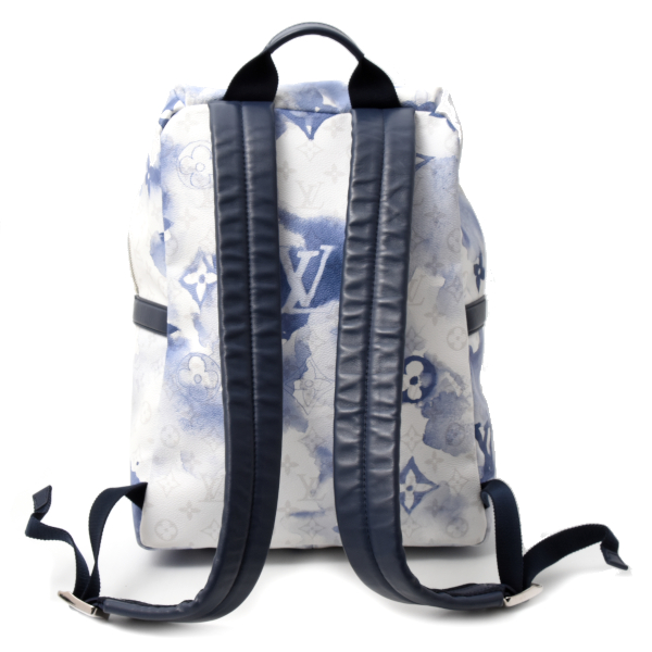 ルイヴィトン バッグ メンズ ディスカバリー バックパック モノグラムウォーターカラー リュックサック ホワイト ブルー M45760 Louis Vuitton 中古