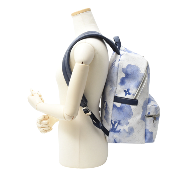 ルイヴィトン バッグ メンズ ディスカバリー バックパック モノグラムウォーターカラー リュックサック ホワイト ブルー M45760 Louis Vuitton 中古