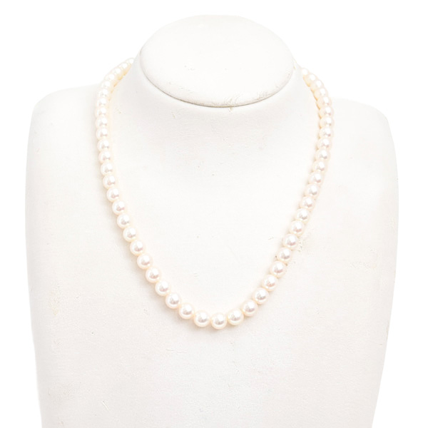 ミキモト ネックレス レディース パール ネックレス 6.1mm～6.5mm珠 ホワイトゴールド MIKIMOTO K14WG 中古