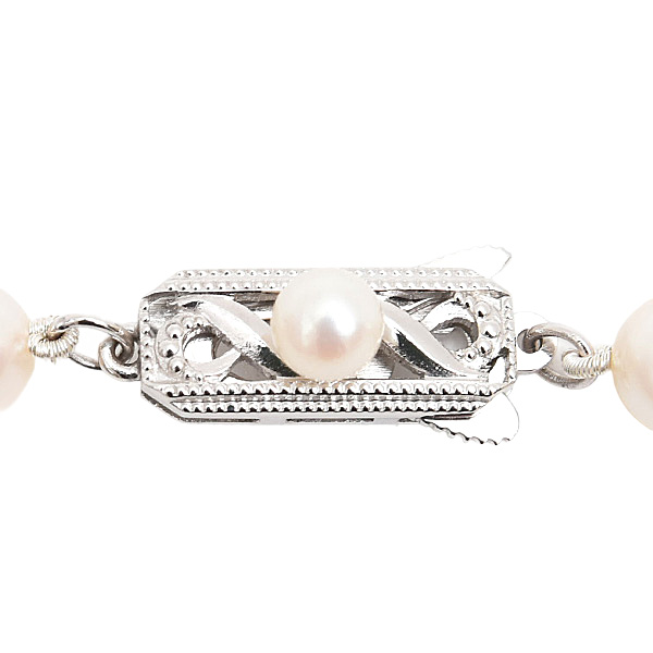 ミキモト ネックレス レディース パール ネックレス 6.1mm～6.5mm珠 ホワイトゴールド MIKIMOTO K14WG 中古