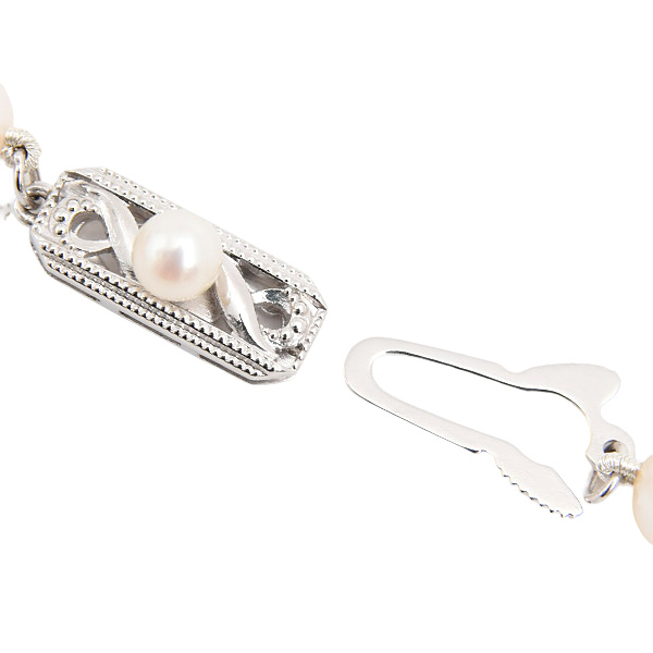 ミキモト ネックレス レディース パール ネックレス 6.1mm～6.5mm珠 ホワイトゴールド MIKIMOTO K14WG 中古