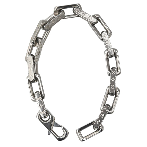 ルイヴィトン ブレス メンズ ブレスレット モノグラム チェーン Lサイズ シルバー色 Louis Vuitton M00309 未使用展示品