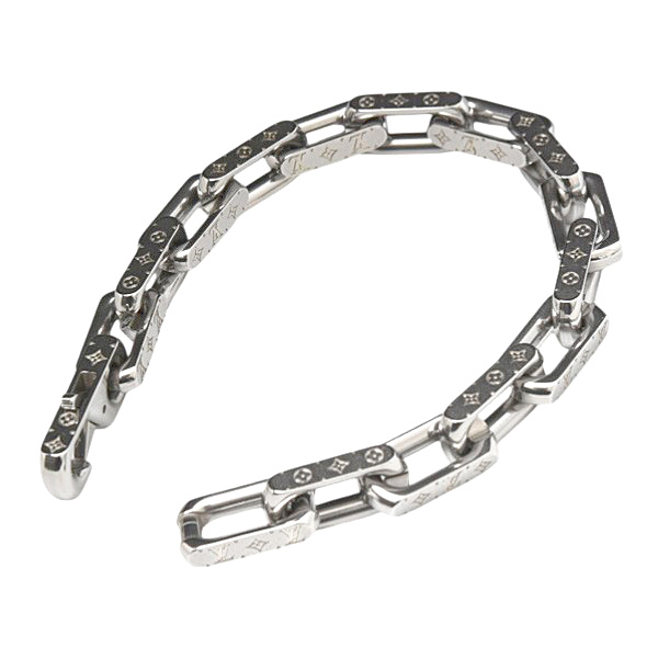 ルイヴィトン ブレス メンズ ブレスレット モノグラム チェーン Lサイズ シルバー色 Louis Vuitton M00309 未使用展示品