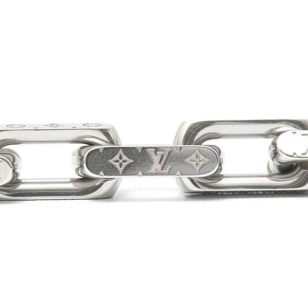 ルイヴィトン ブレス メンズ ブレスレット モノグラム チェーン Lサイズ シルバー色 Louis Vuitton M00309 未使用展示品