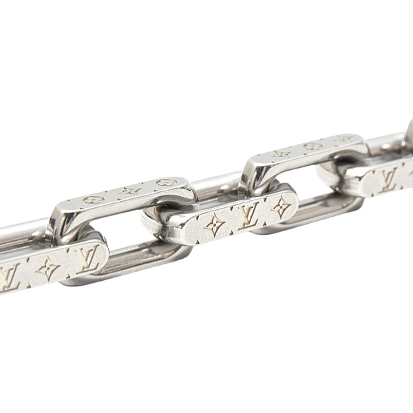 ルイヴィトン ブレス メンズ ブレスレット モノグラム チェーン Lサイズ シルバー色 Louis Vuitton M00309 未使用展示品