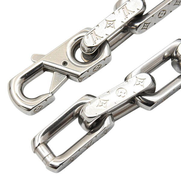 ルイヴィトン ブレス メンズ ブレスレット モノグラム チェーン Lサイズ シルバー色 Louis Vuitton M00309 未使用展示品