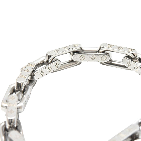 ルイヴィトン ブレス メンズ ブレスレット モノグラム チェーン Lサイズ シルバー色 Louis Vuitton M00309 未使用展示品