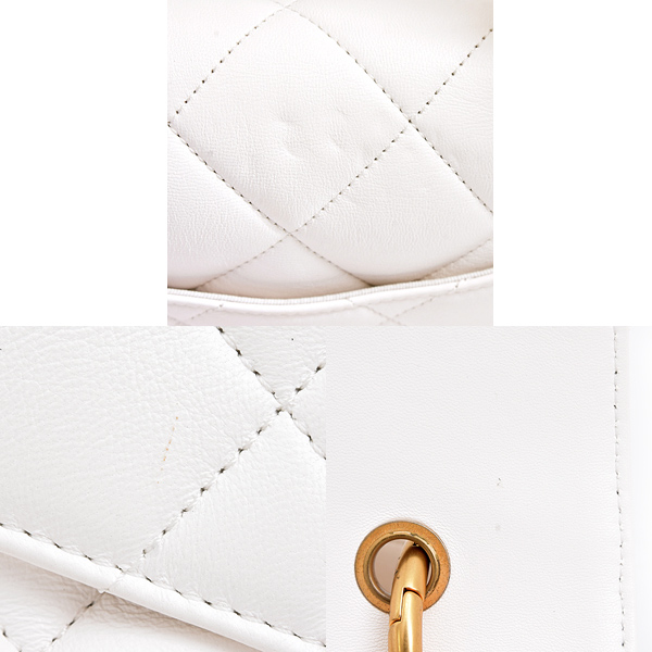 シャネル バッグ レディース マトラッセ チェーンショルダーバッグ カーフスキン ホワイト CHANEL AS4195 中古