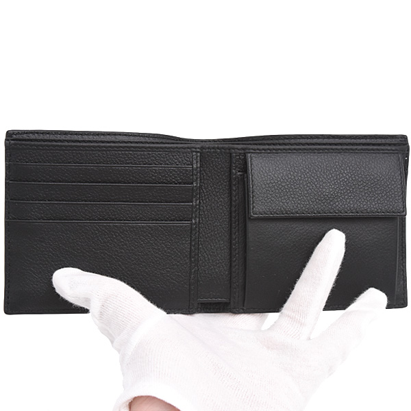 プラダ 財布 メンズ 二つ折り財布 カーフ NERO PRADA 2MO738 中古